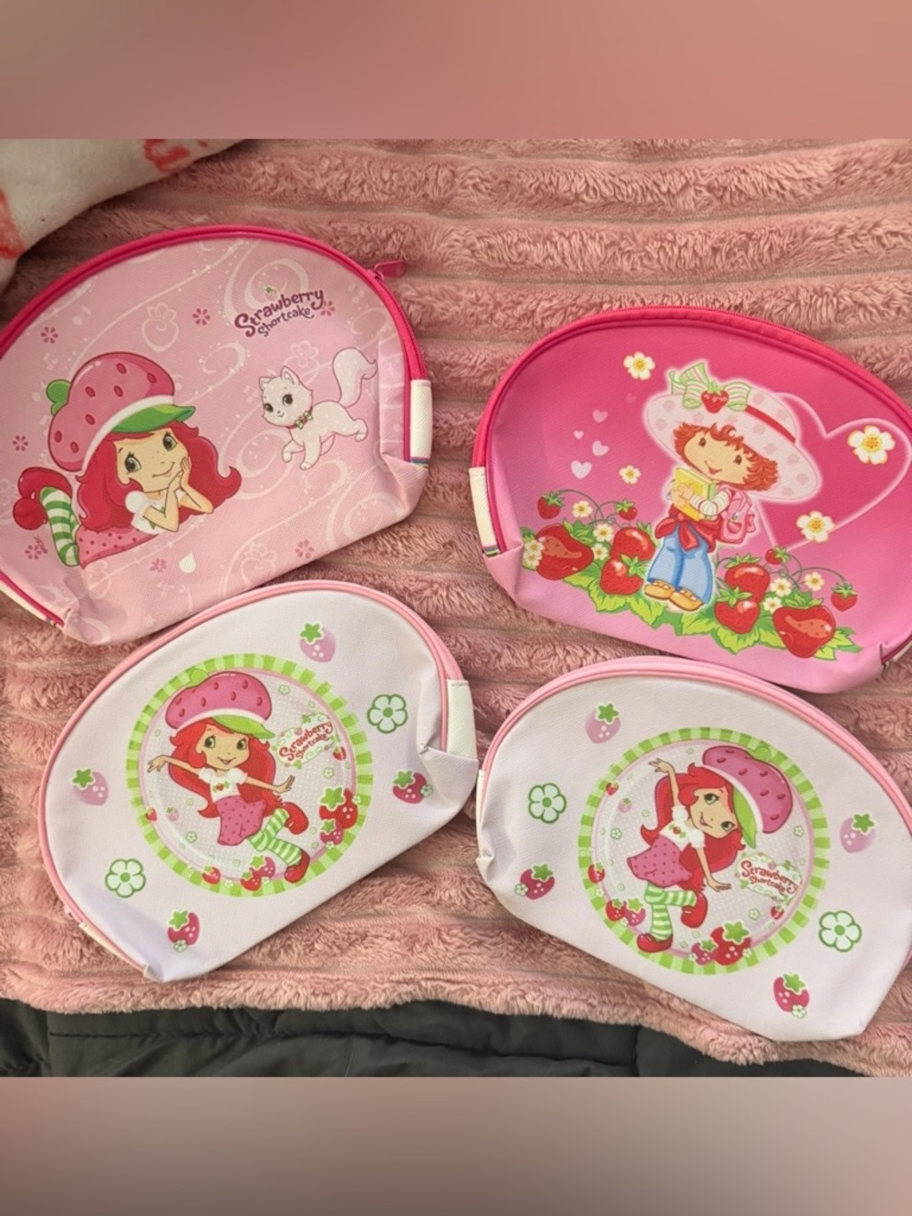 Strawberry Shortcake Pink Cosmetic Pouches - Set of 4